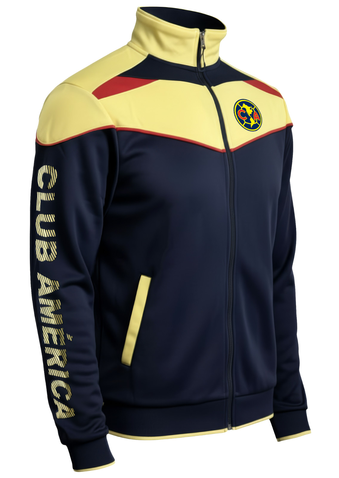Icon Sports Club America Track Jacket Navy Yellow - Officially Licensed