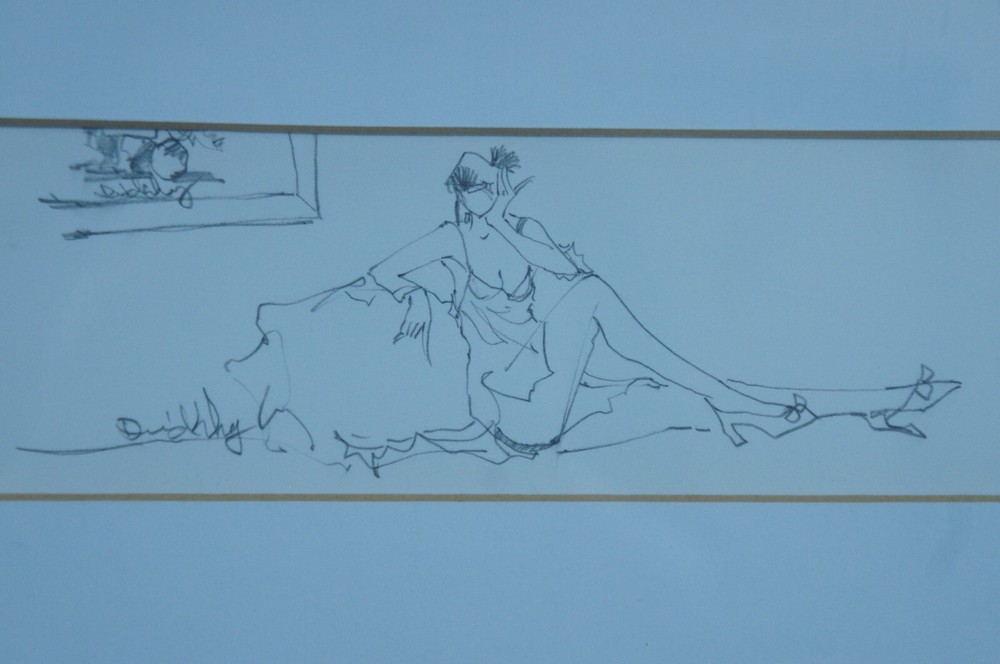 Vintage Expressionist Promiscuous Signed Print & Drawing Sketch 22"