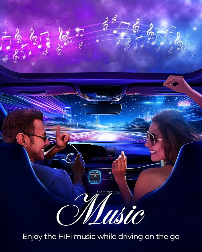 Car Bluetooth Transmitter: Charge, Stream, Call Hands-Free with Style