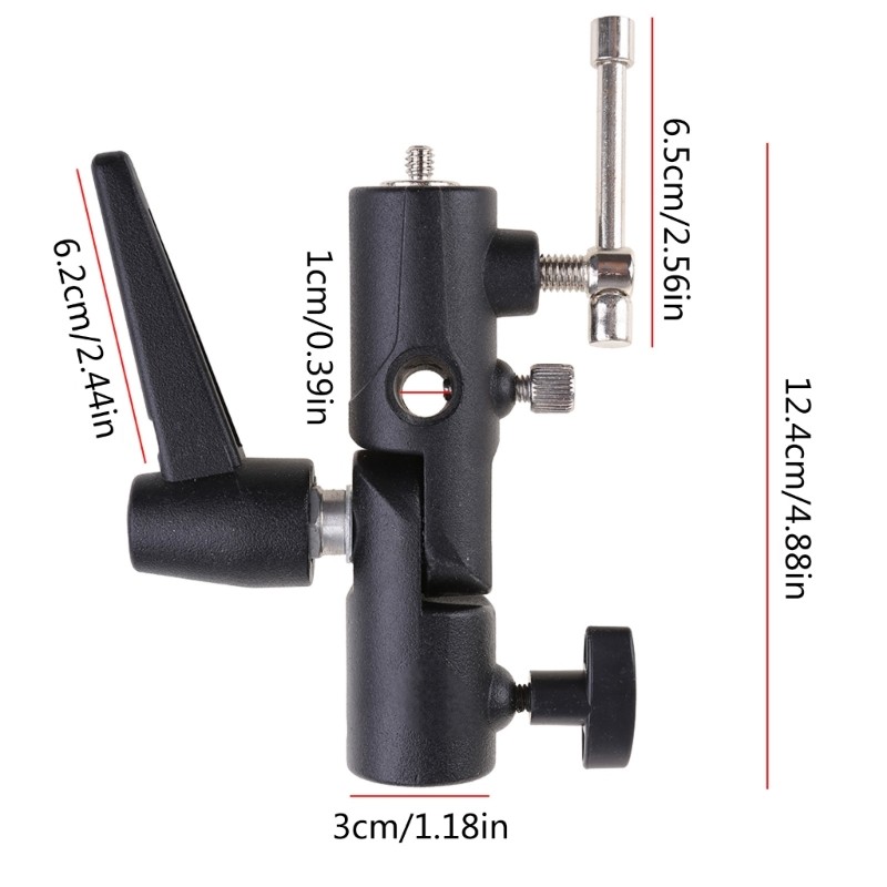 Flash Bracket H-Type Holder Adapter Light Stand Swivel Mount Umbrella Softbox