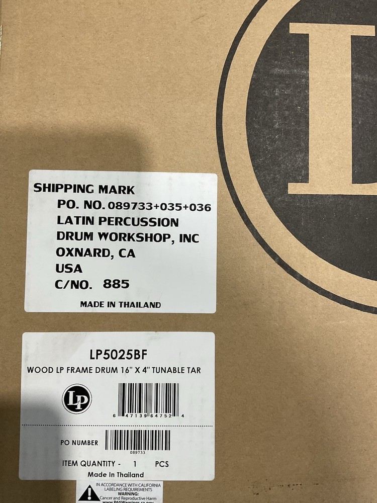 LP Tunable Tar Frame Drum, 16" x 4"