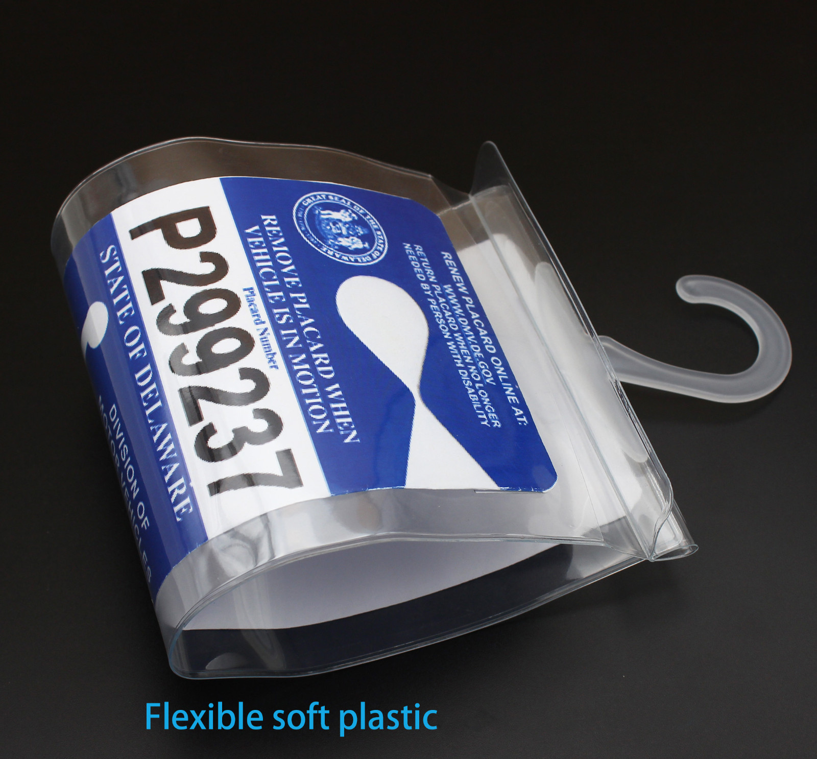 Handicap Placard Holder Disabled Parking Permit Protector Mirror Tag Sleeve Hang