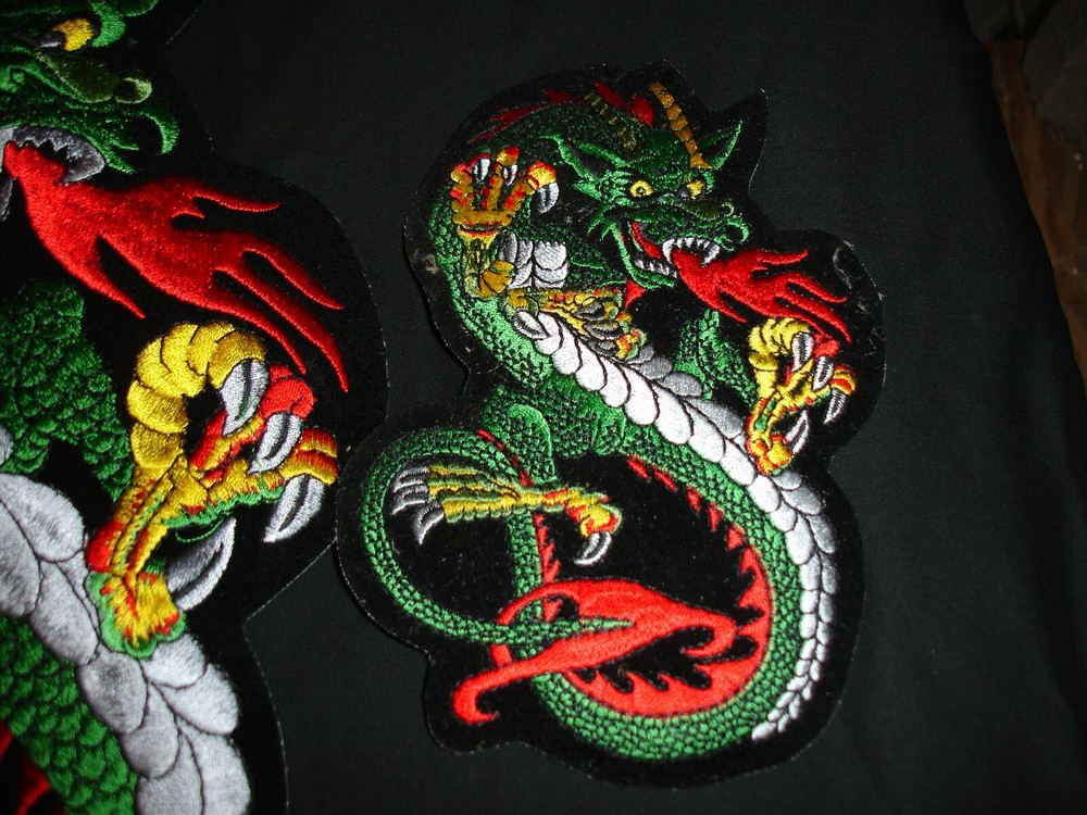Dragon Patch Green One very large one smaller matching