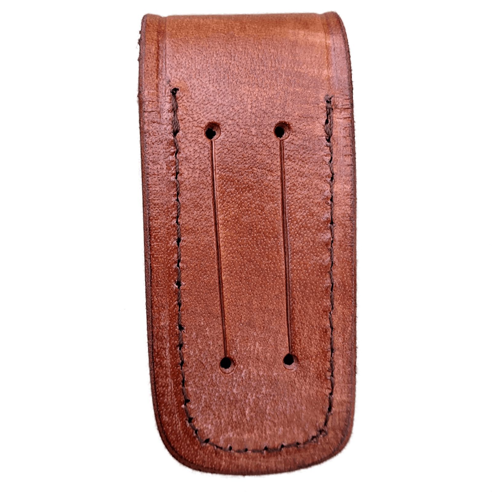 NEW Folding Pocket Knife Sheath 4" Brown Genuine Leather Belt Case
