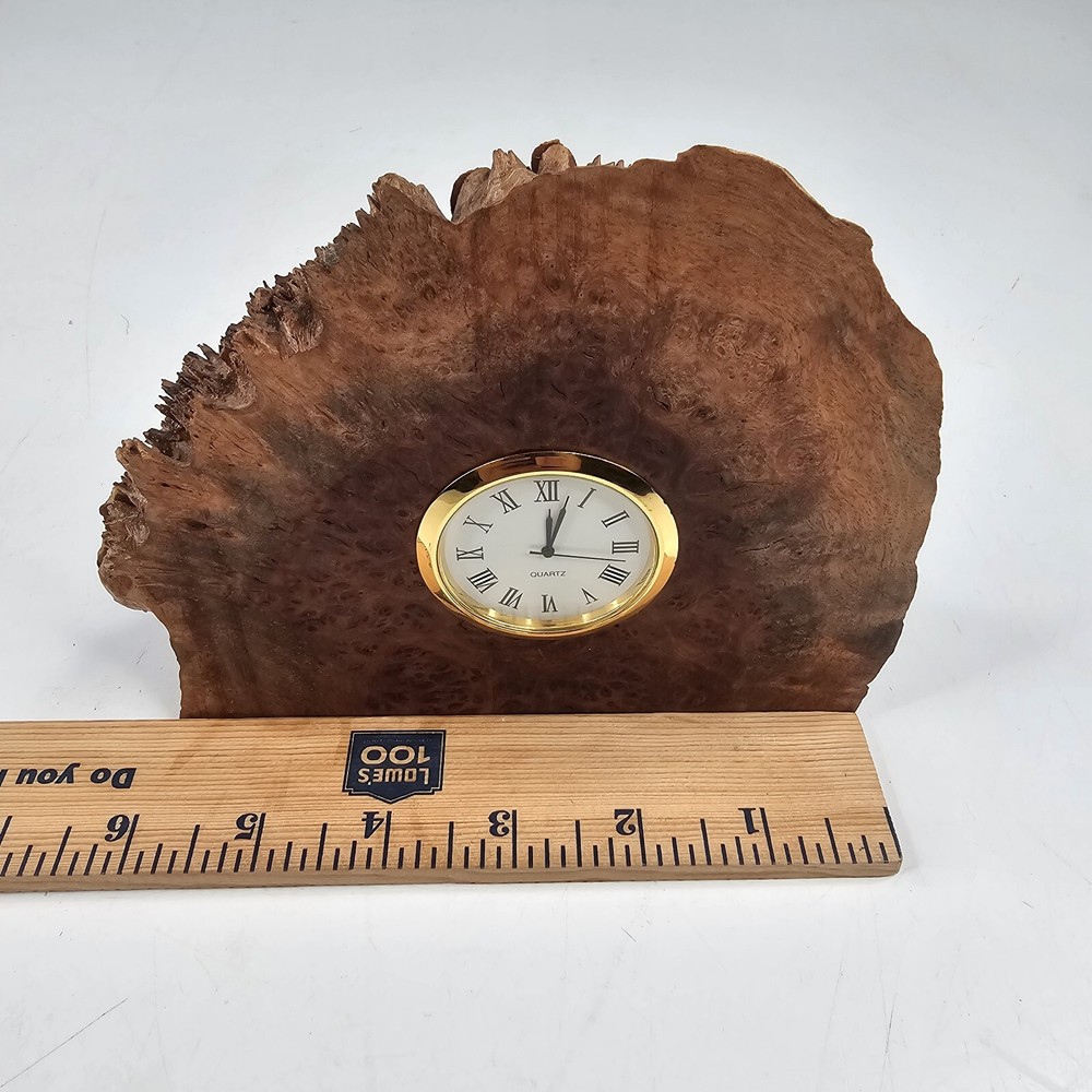 Rough Edge Burlwood Clock Maple