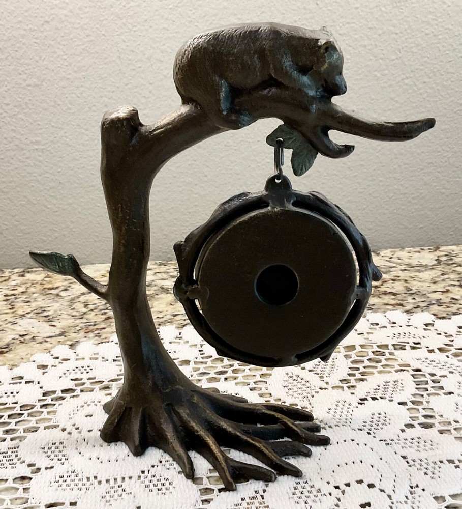 Bear on tree Limb Statue Quartz Clock Works