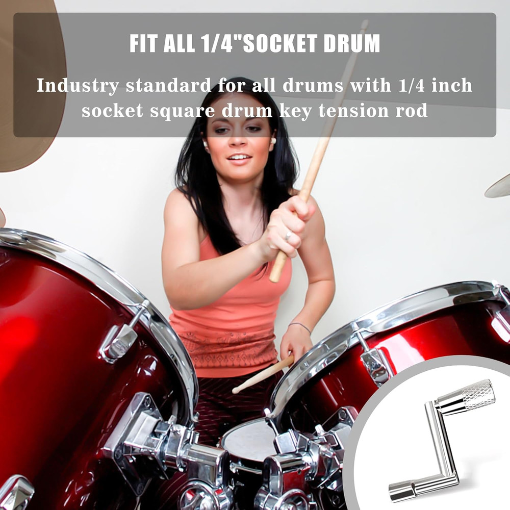 4 Pack Drum Keys - Universal Tool for Tuning High Tension Drums, Includes Speed