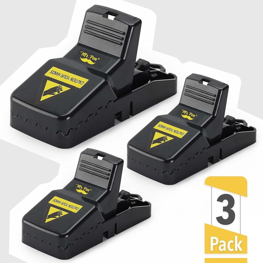 Odorless Mouse Snap Trap - 3 Pack for Quick and Effective Elimination