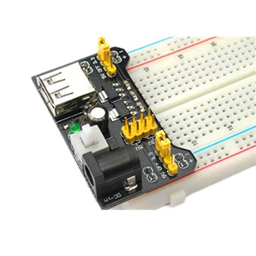 MB-102 830 Point Breadboard + 3.3V 5V Power Supply + 65 Jumpers + Battery Cable