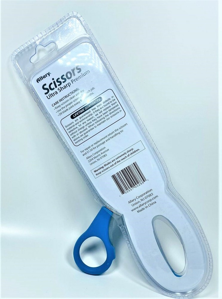 Allary Ultra Sharp Premium Scissors 8.5 Inch Adjustable Tension Soft Handle BLUE