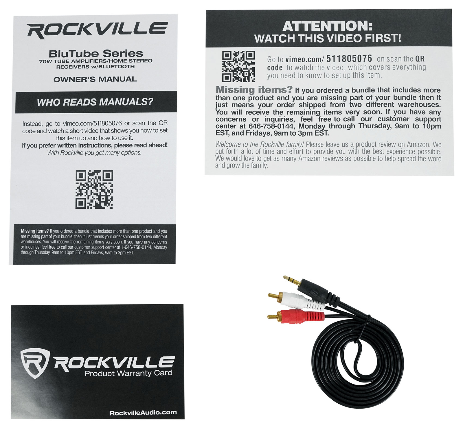 Rockville Blutube WD 70w Bluetooth Tube Amplifier/Home Stereo Receiver 2-Tone