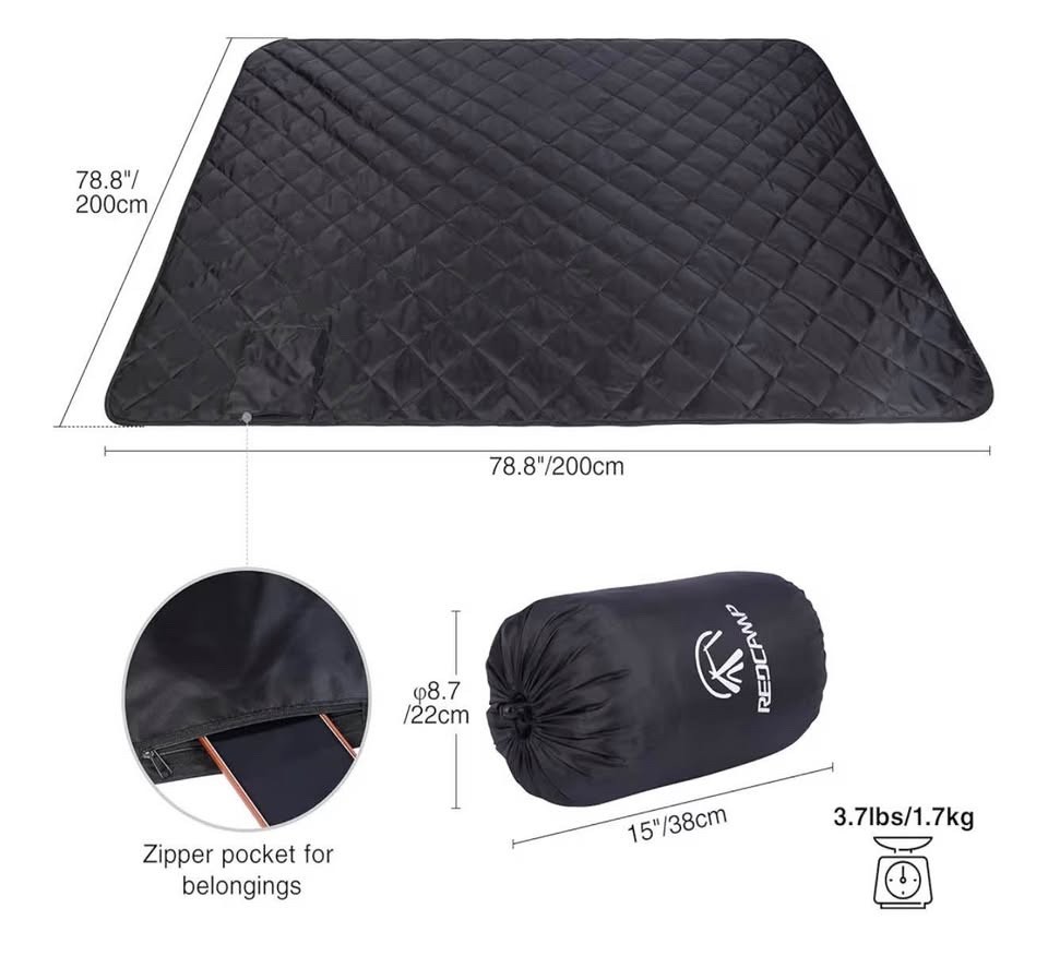 New - Open Box Windproof for Camping Large Warm Blanket with Sherpa Lining