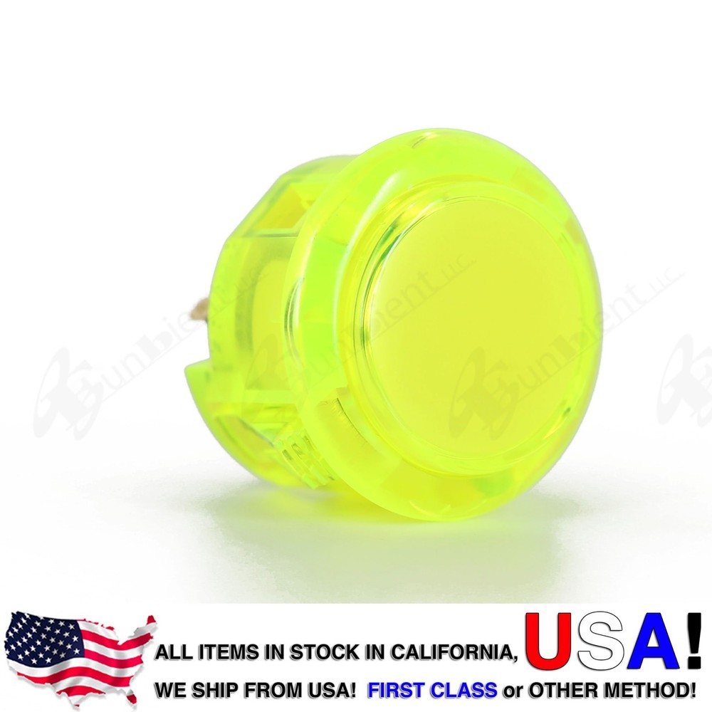 Sanwa Original OBSC-30 Yellow Translucent Push Button JAMMA guitar killswitch