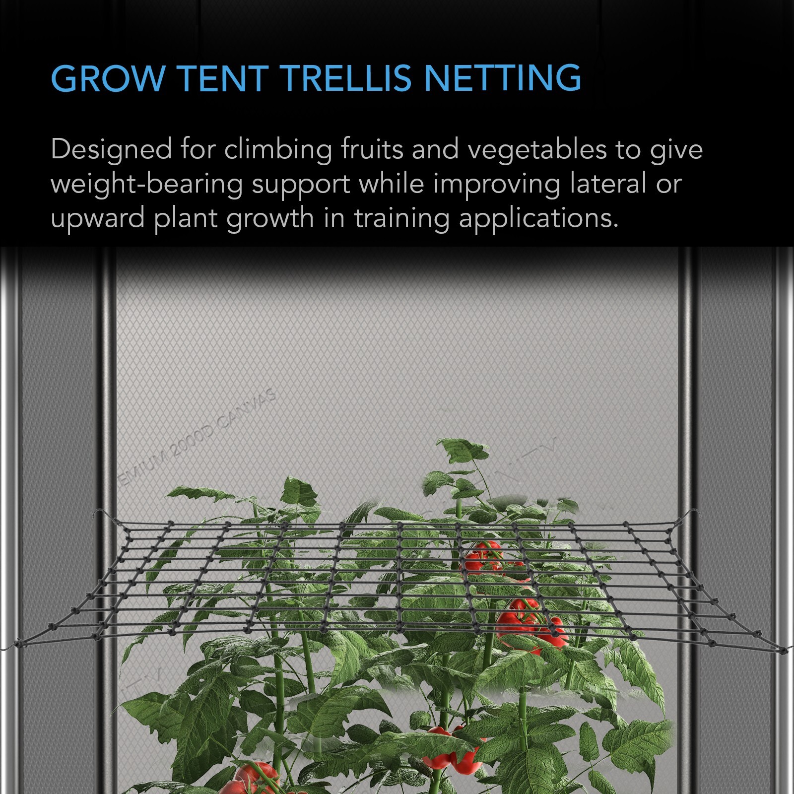 Grow Tent Trellis Netting 5x5' Heavy-Duty Elastic Plant Support for Gardening