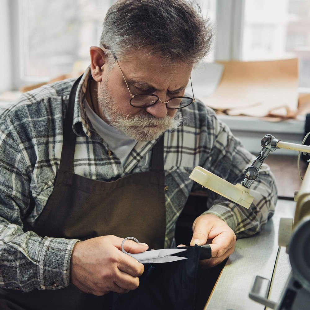 Mudder 2 Pcs Sewing Scissors Thread Snips with Protective Rubber Silver