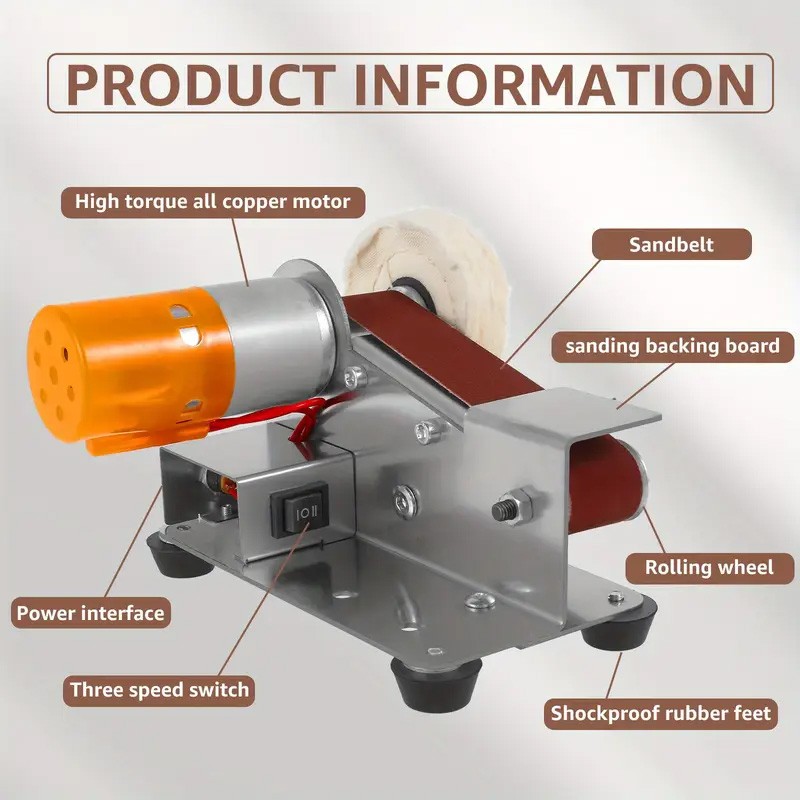 Mini Electric Grinder Belt Sander Polishing Grinding Knife DIY Sharpener Machine