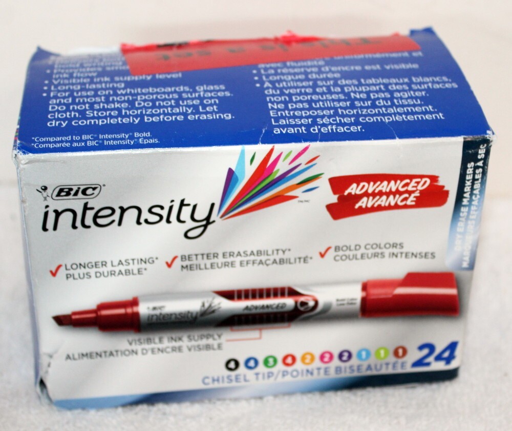 Bic Intensity Advanced Chisel Point Dry Erase Markers ~ 24 Count ~ Open Box #1