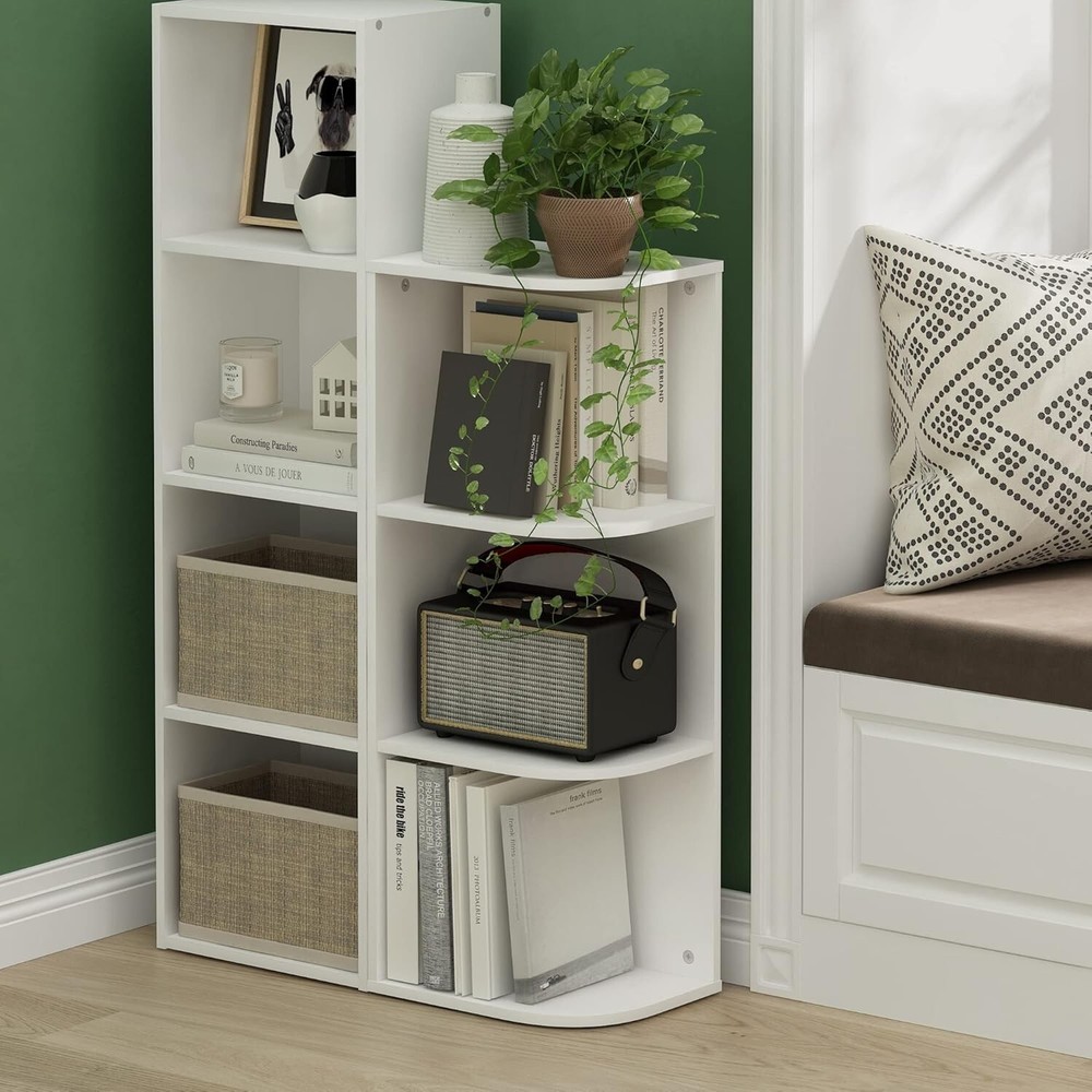 Pasir 3-Tier Corner Open Shelf Bookcase, White