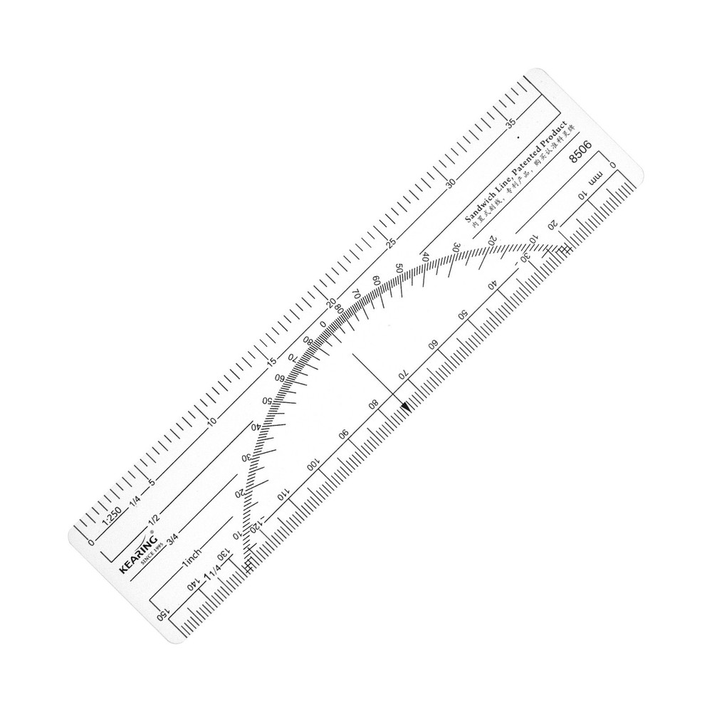 Plastic Scale Ruler 1.2mm Thick – Dual Scale Drafting & Architectural Ruler - 6"