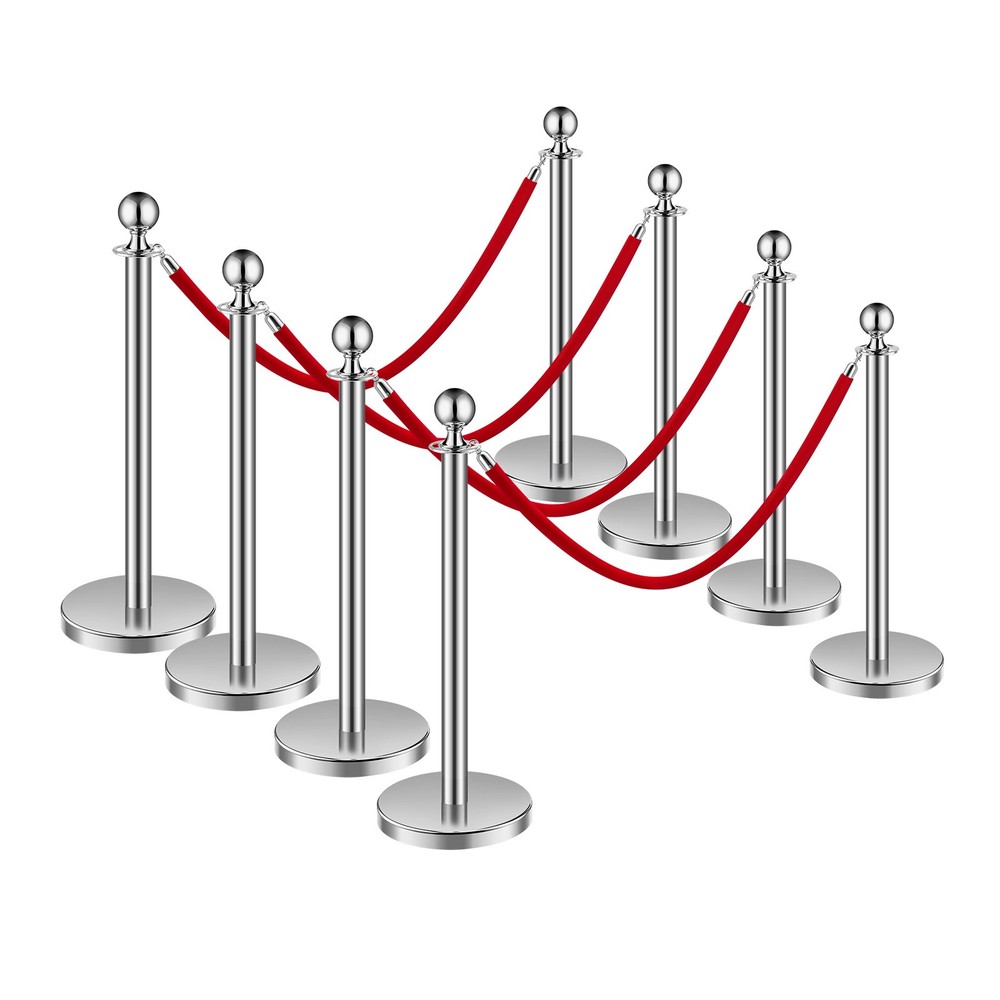 VEVOR 8Pcs Stanchion Posts Crowd Control Queue Barrier Sand Injection Base