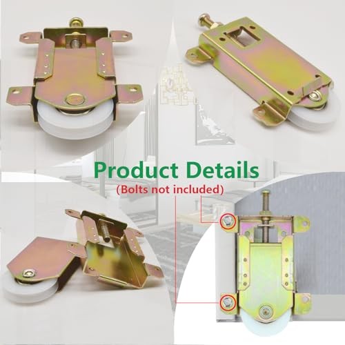 Sliding Mirror Closet Door Rollers Replacement Hardware 2-5/16" H.C.- 2Pack