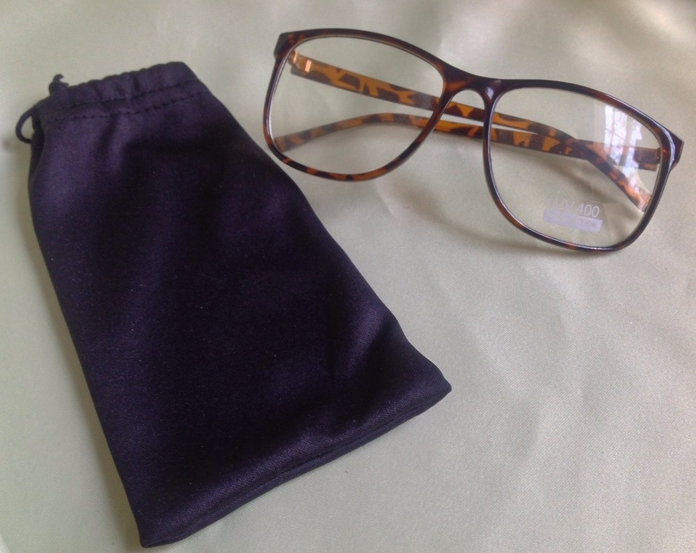 Tortoise Large Nerdy Thin Plastic Frame Clear Lens Glasses Frame Sun glasses