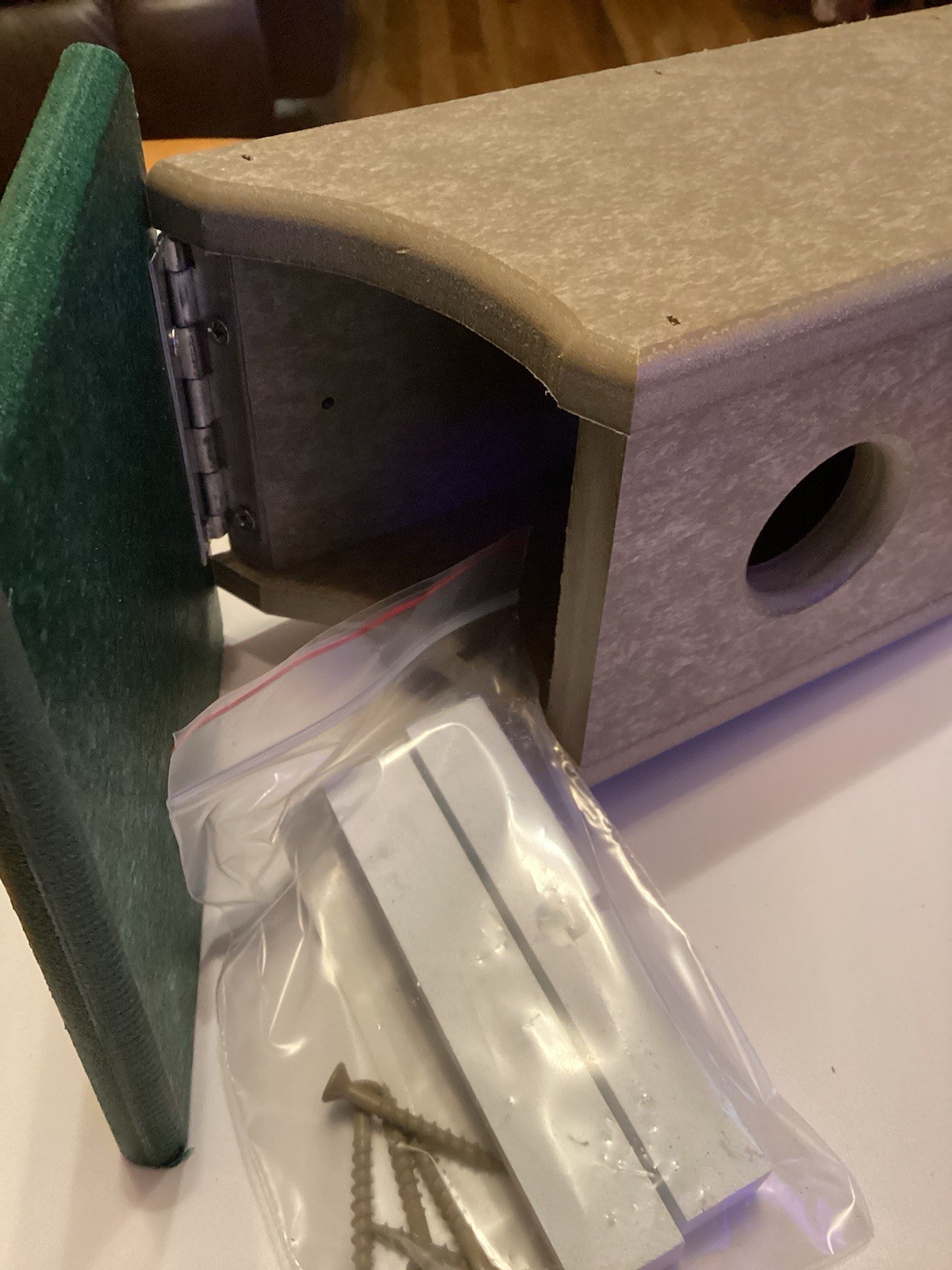 Amish Made Poly Bluebird House /WeatherWood House W/ Green Roof