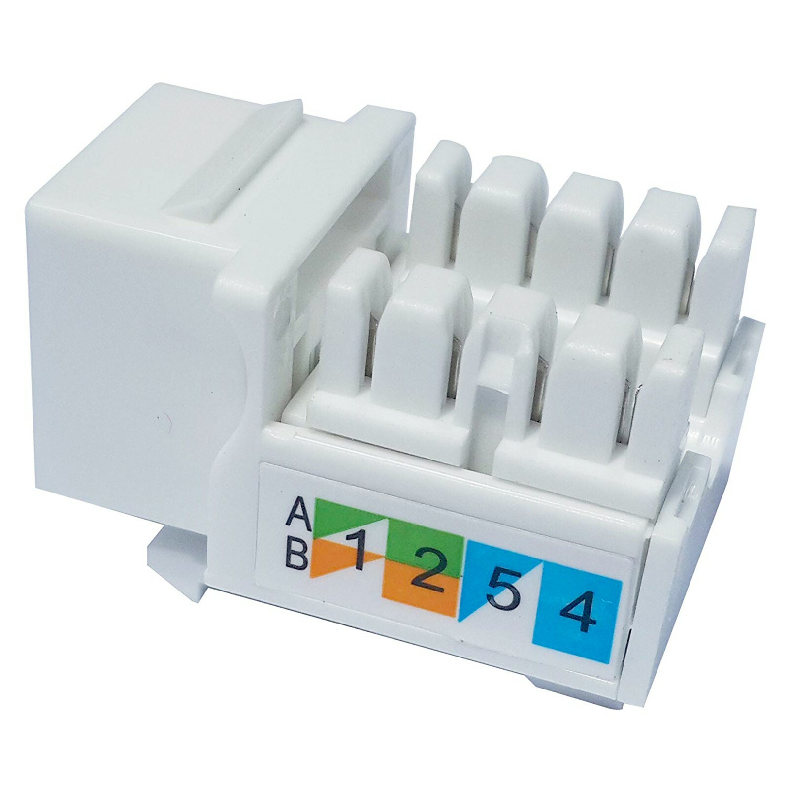 10/25/1000 Lot CAT6 Keystone Jack White Ethernet 110 Punch Down 8P8P RJ45 Cat5e