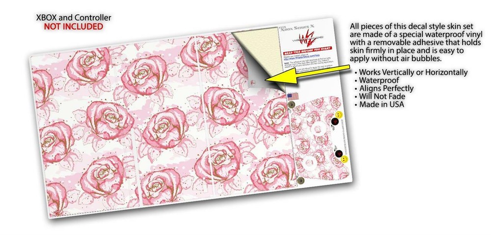 Skins XBOX Series X Console Controller Flowers Pattern Roses 13