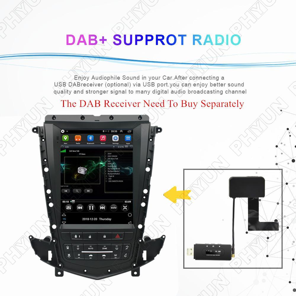 9.7'' Vertical Stereo Radio Android 11 GPS Head Unit For Cadillac SRX 2009-2012