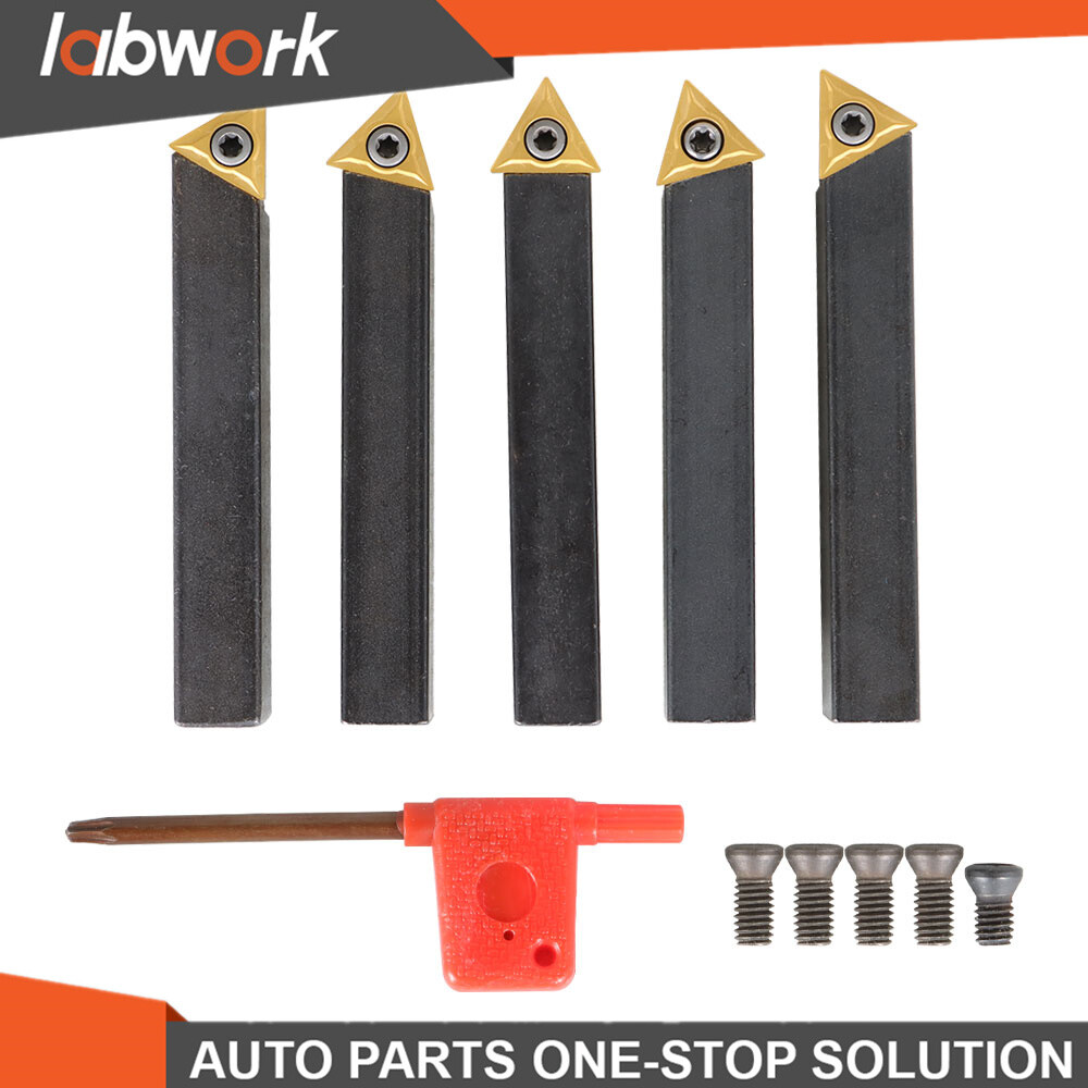 Labwork 5Pcs 1/2" Indexable Carbide Insert Turning Tooling Bit Holder Set Lathe