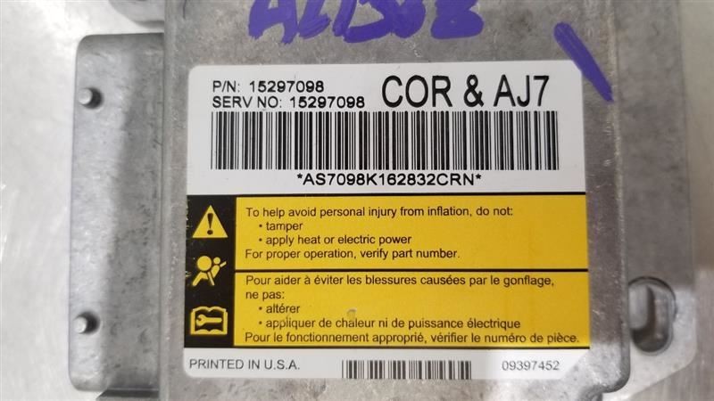 07 CHEVY CORVETTE C6 SRS CONTROL MODULE 15297098