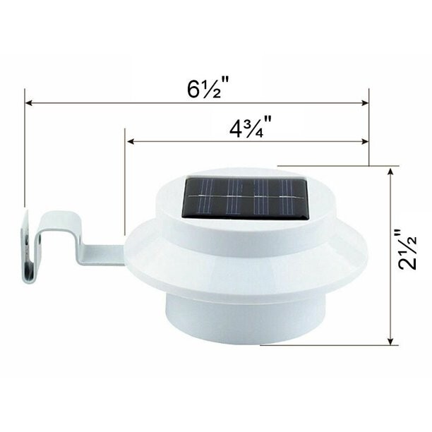 8 Pack Solar Powered LED Outdoor Gutter Lights with Brackets - Water Resistant