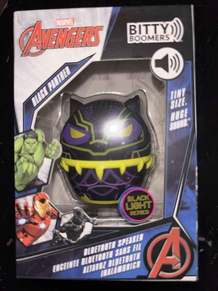 Bitty Boomers Black Light Black Panther Bluetooth Mini Speaker