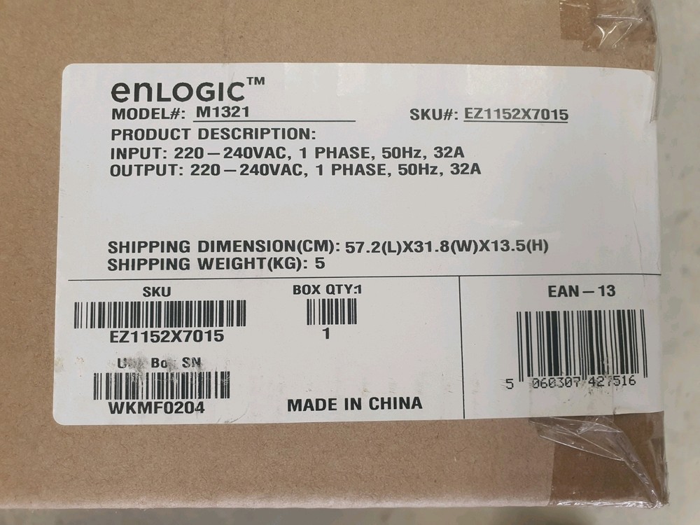 Enlogic EZ1152 32A Single Phase Inline Meter New