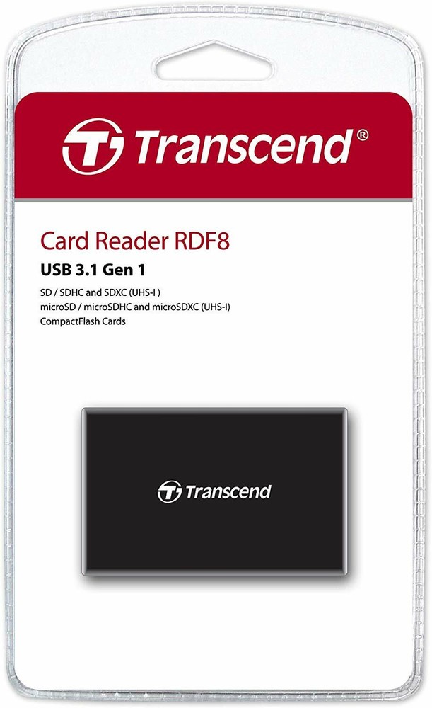 Transcend RDF8 USB 3.1 Multi Card Reader for SD SDHC SDXC UHS CF MicroSD HC