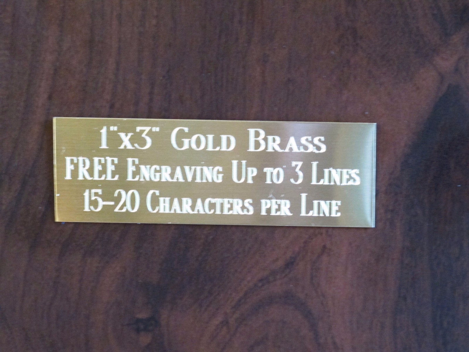 1"x3" GOLD BRASS NAME PLATE ART-TROPHIES-GIFT-TAXIDERMY-FLAG CASE FREE ENGRAVE