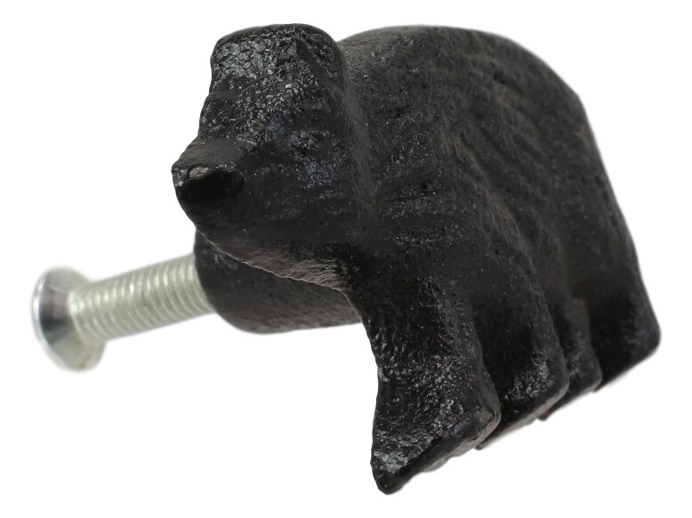 Cast Iron Rustic Western Black Bear Drawer Cabinet Door Knobs Hardware 12 Pack