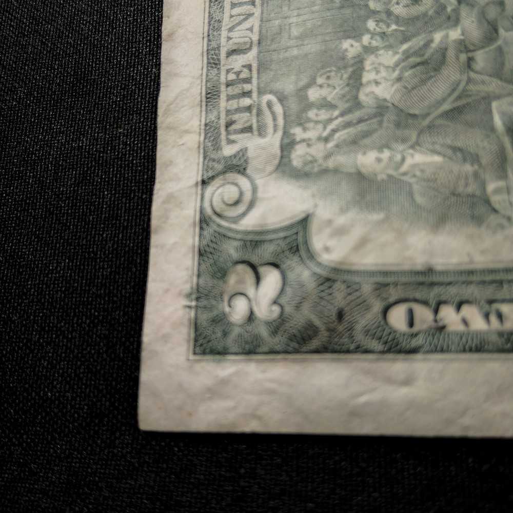 $2 Bill 1976 Series F Crispy, Uncirculated(Misaligned Miscut Print Offset...