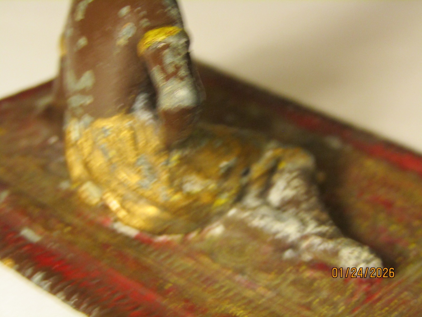 Antique Bergmann Vienna Austrian Cold Painted Bronze Arabic Topless Woman Carpet