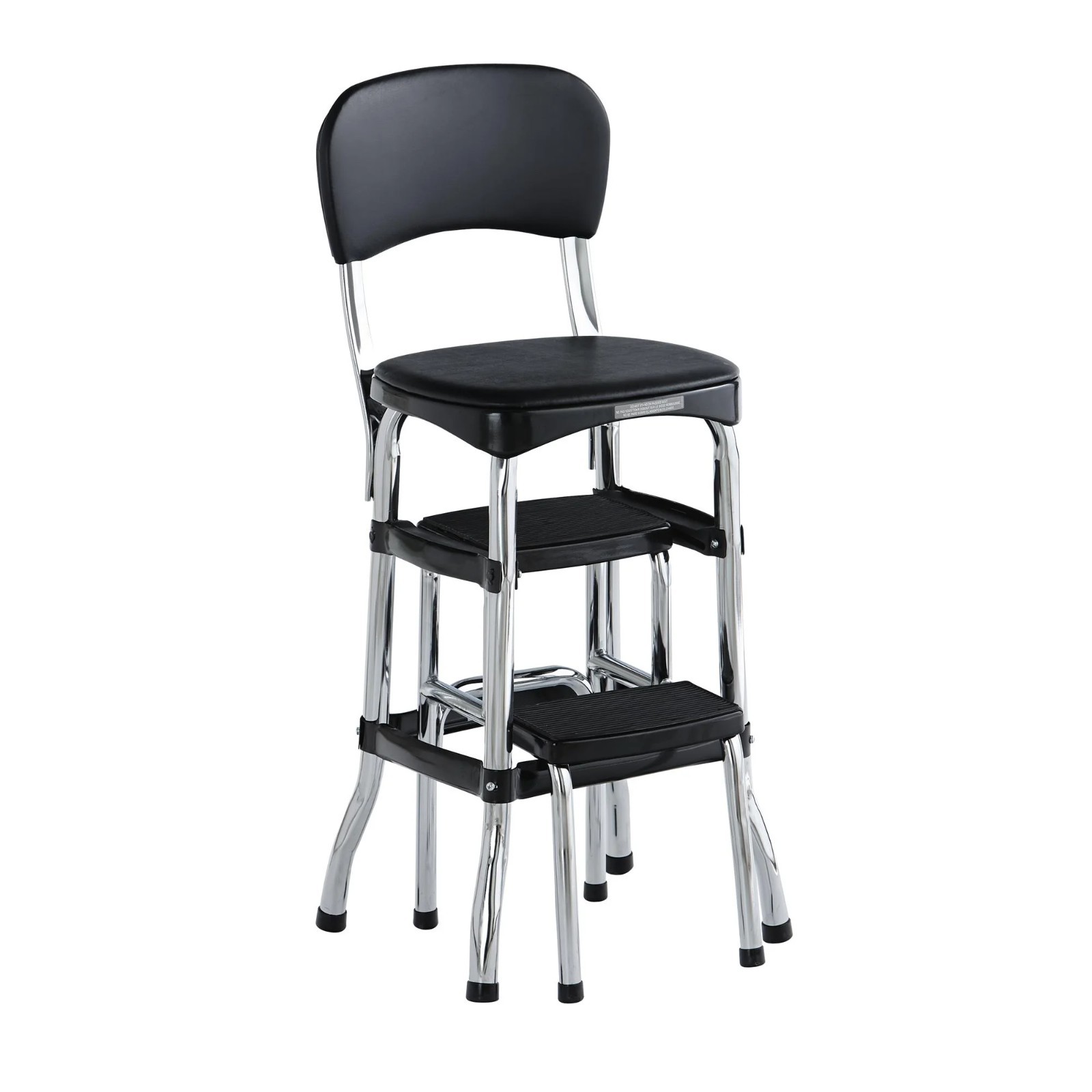 Retro Counter Chair / Step Stool - Black