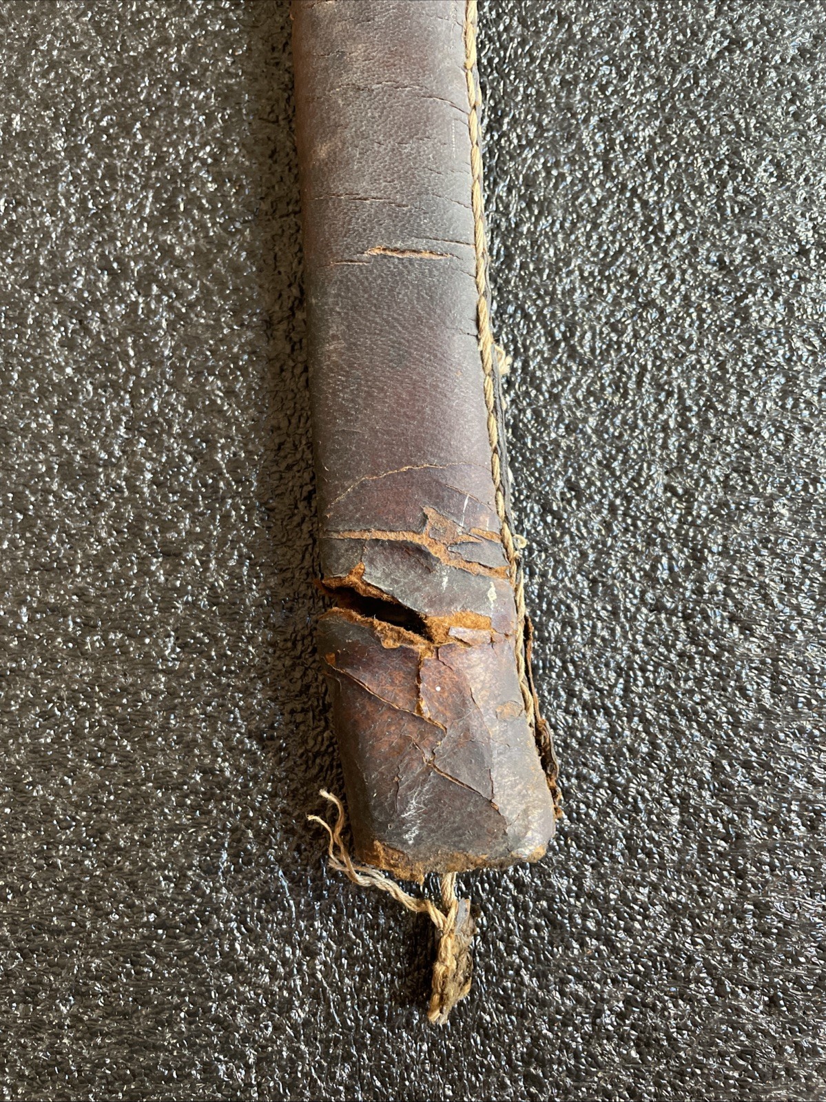 ORIGINAL WWII WW2 JAPANESE SWORD LEATHER SCABBARD COVER FOR PARTS OR REPAIR