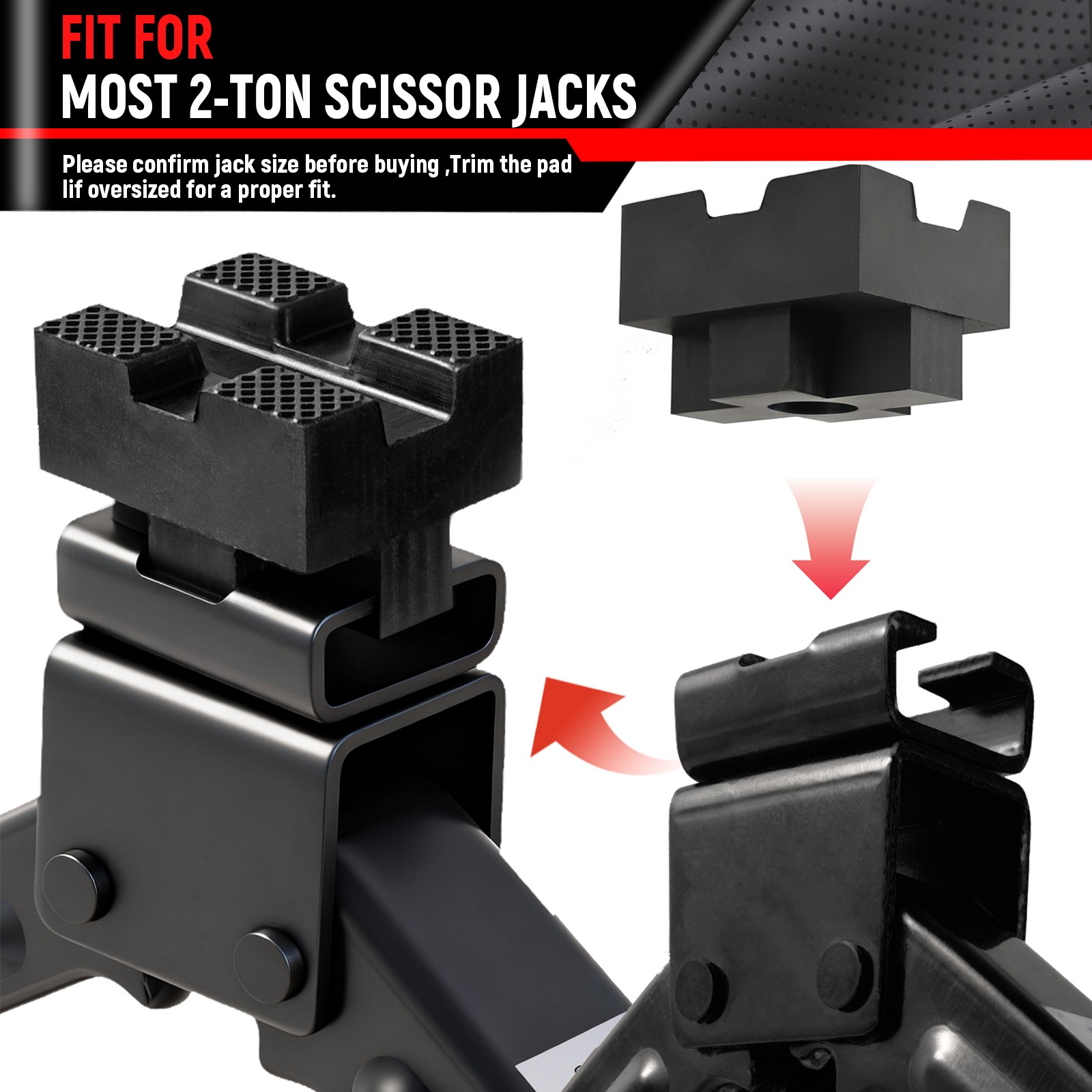 Rubber Pinch Weld Jack Pad Saddle for Scissor Lift Prevents Car Jack Kit Tool US