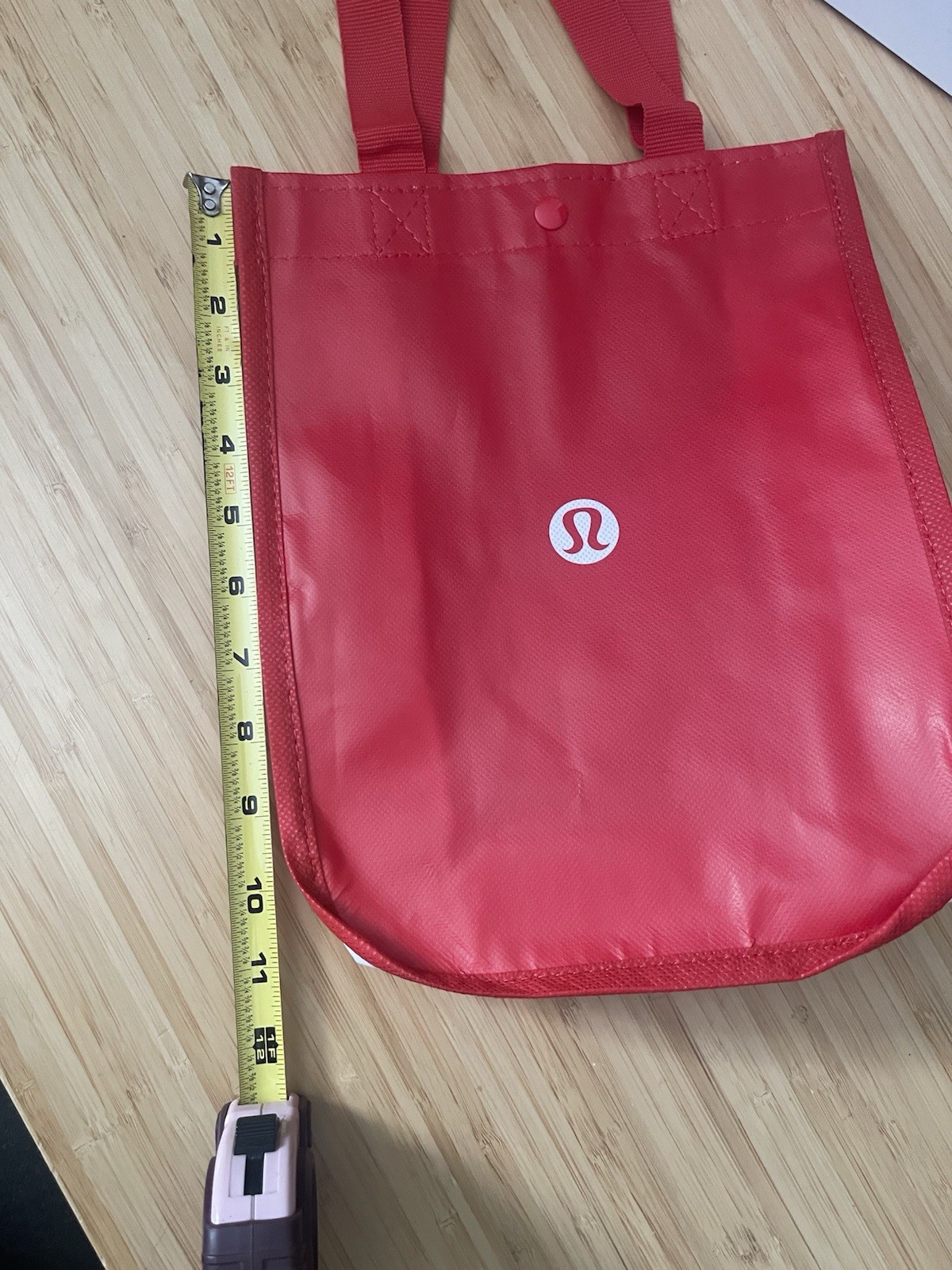 Lululemon Shopping Tote Reusable Bag Red Small 12"x9"