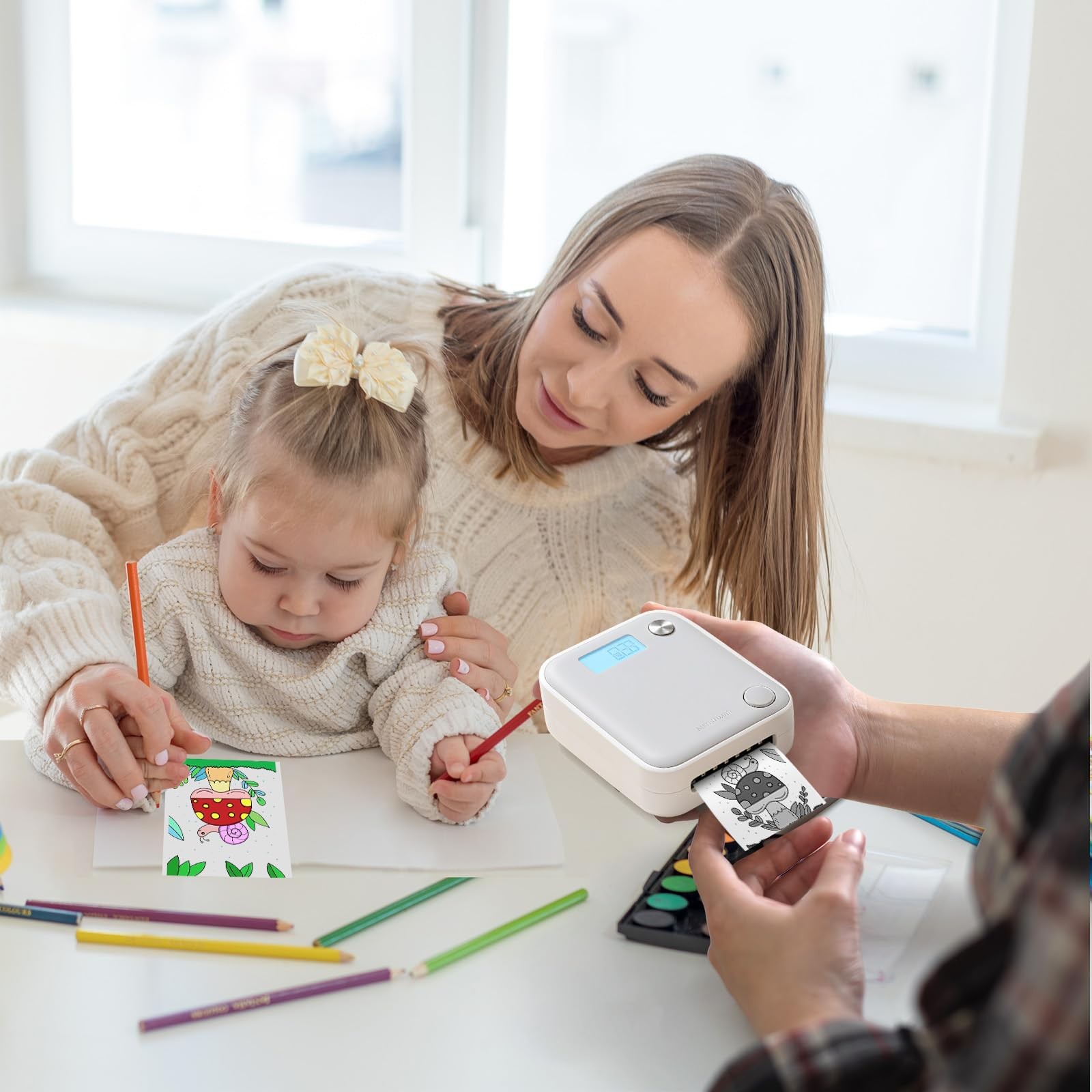 10 Rolls Mini Thermal Printer Sticker Paper, 57 X 25mm Self-Adhesive Thermal ...