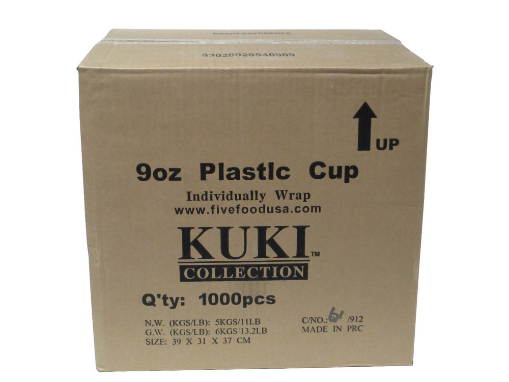 9oz Plastic Cups, Individually Wrapped - Kuki Collection