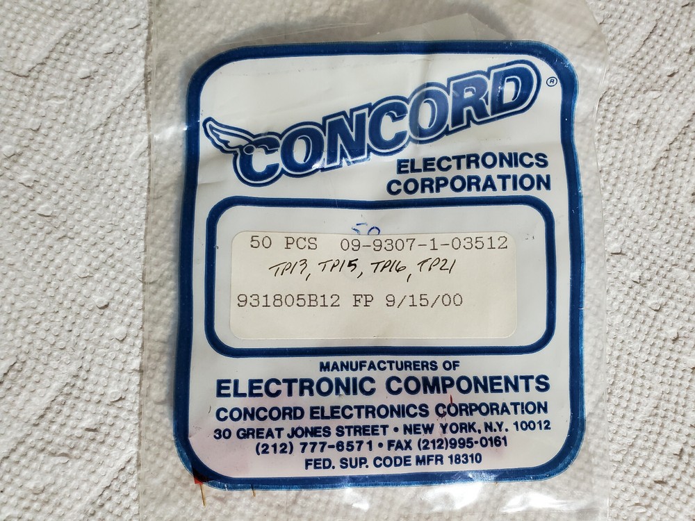 Concord Electronics 09-9307-1-03512 Test Point Jack