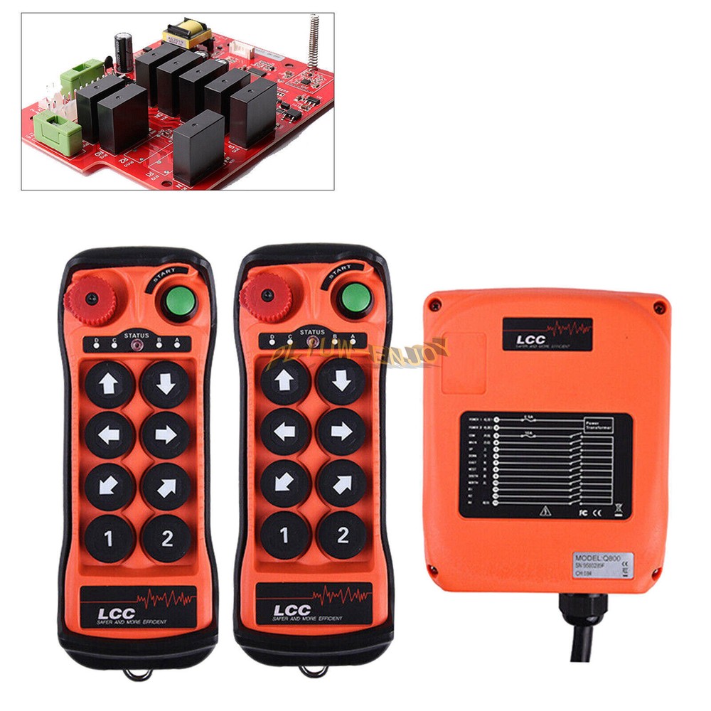 8 Silicone Buttons Hoist Crane Remote Radio Wireless Industrial Controller AC DC