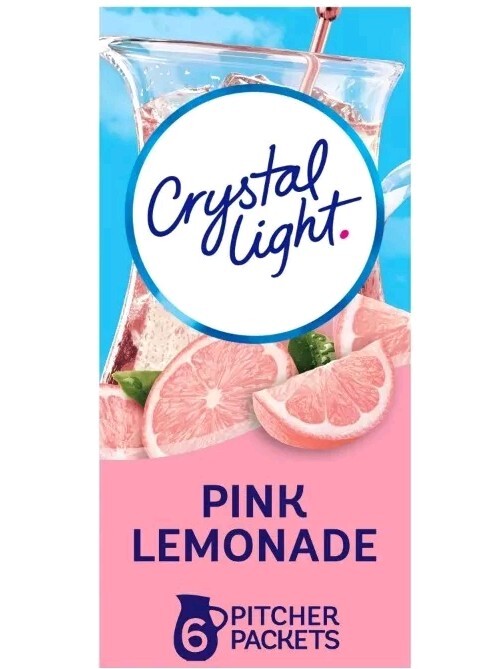4 Boxes Crystal Light Pink Lemonade Drink Mix Sugar Free 24 Pitcher Packets