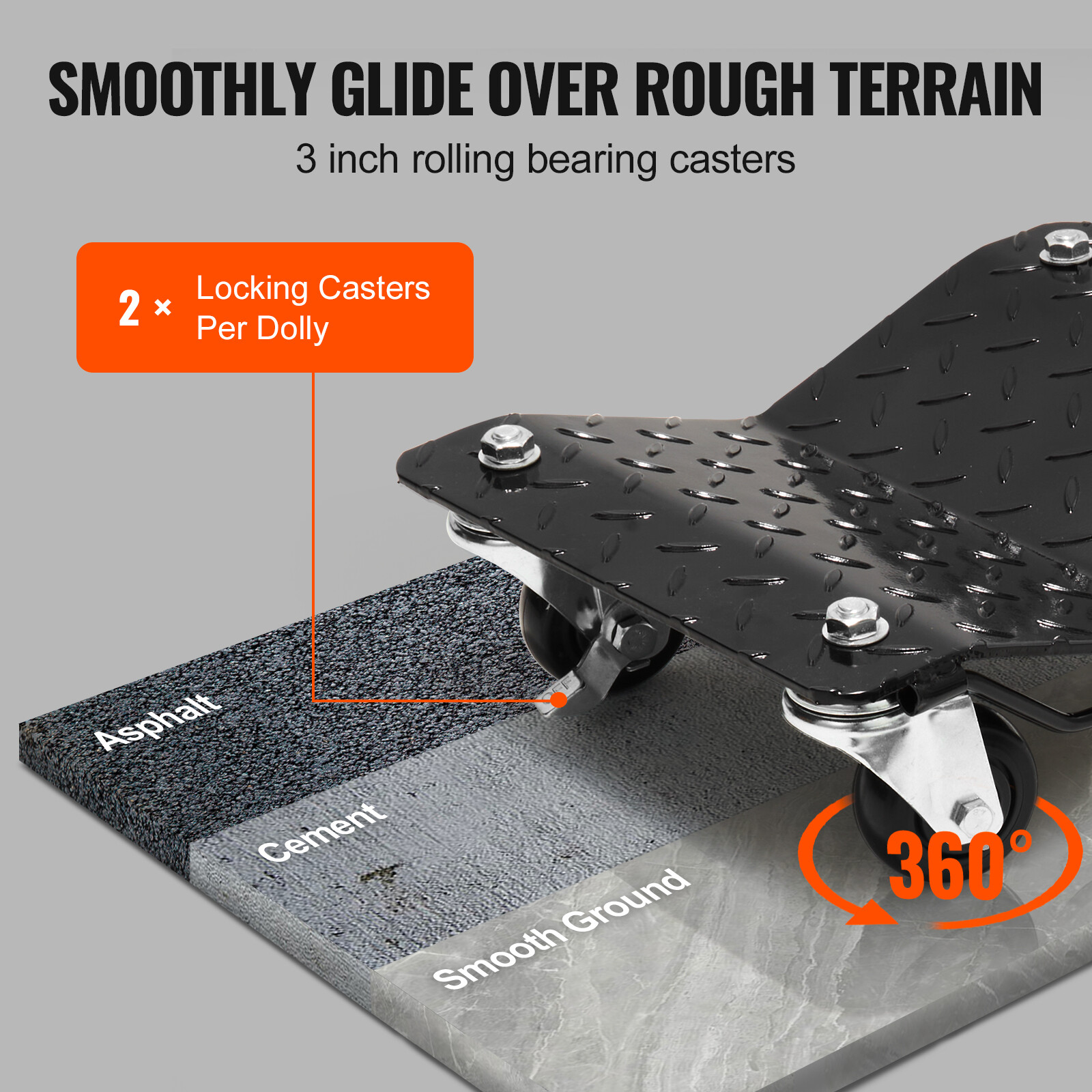 VEVOR 4 PCS 6000LB Car Dolly Wheel Tire Dolly Heavy Duty Skate Auto Repair Dolly